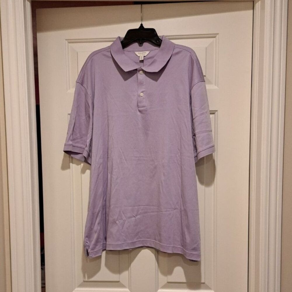 Banana Republic New Polo Shirt Men's XL Violet Dusk 100% Cotton Short Sleeve